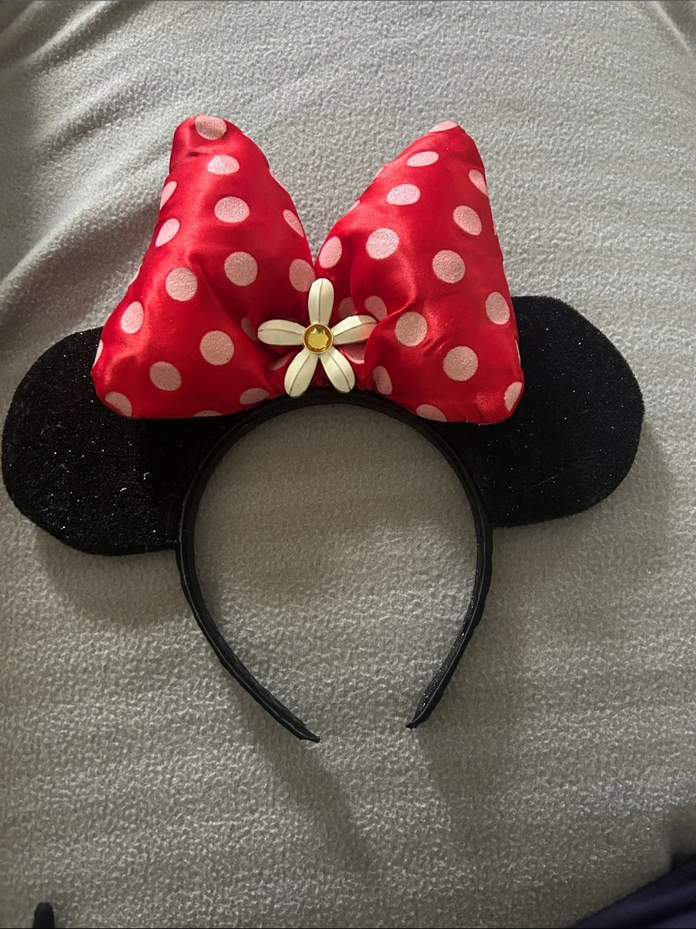 Disney Minnie Polka Dot Bow Mouse Ear Headband - Red & Black